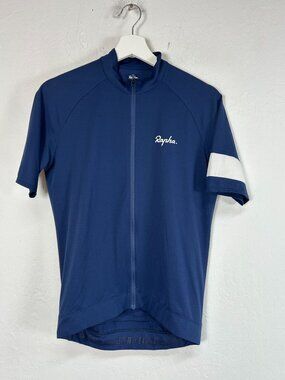 Rapha Mens Core Cycling Lightweight Jersey Medium Full-Zip Short Sleeve Blue